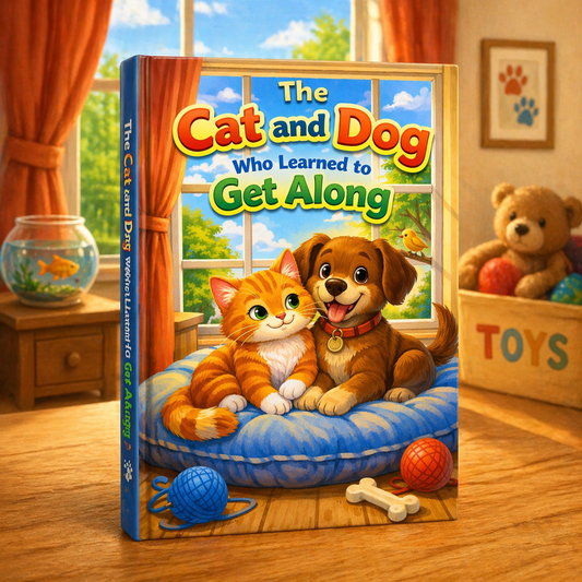 A charming children's book on friendship, The Cat and Dog Who Learned to Get Along