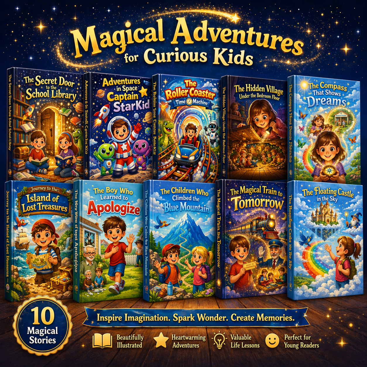 Magical Adventures for Curious Kids – 10 Story Book Bundle / Kids Story Book (Ages 3–10)