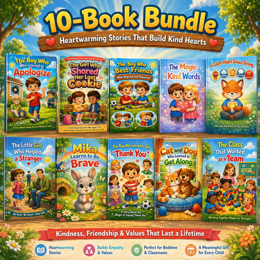 10-Book Bundle: Heartwarming Stories That Build Kind Hearts – Teaching Kindness, Friendship & Values for Kids (Ages 3-10)