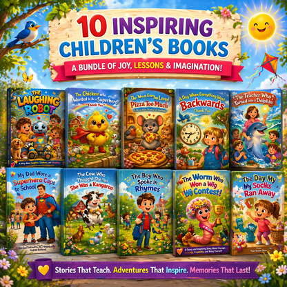 10-Book Bundle: Inspiring Stories for Little Hearts – Teaching Kindness, Imagination, and Self-Confidence for Kids (Ages 3-8)