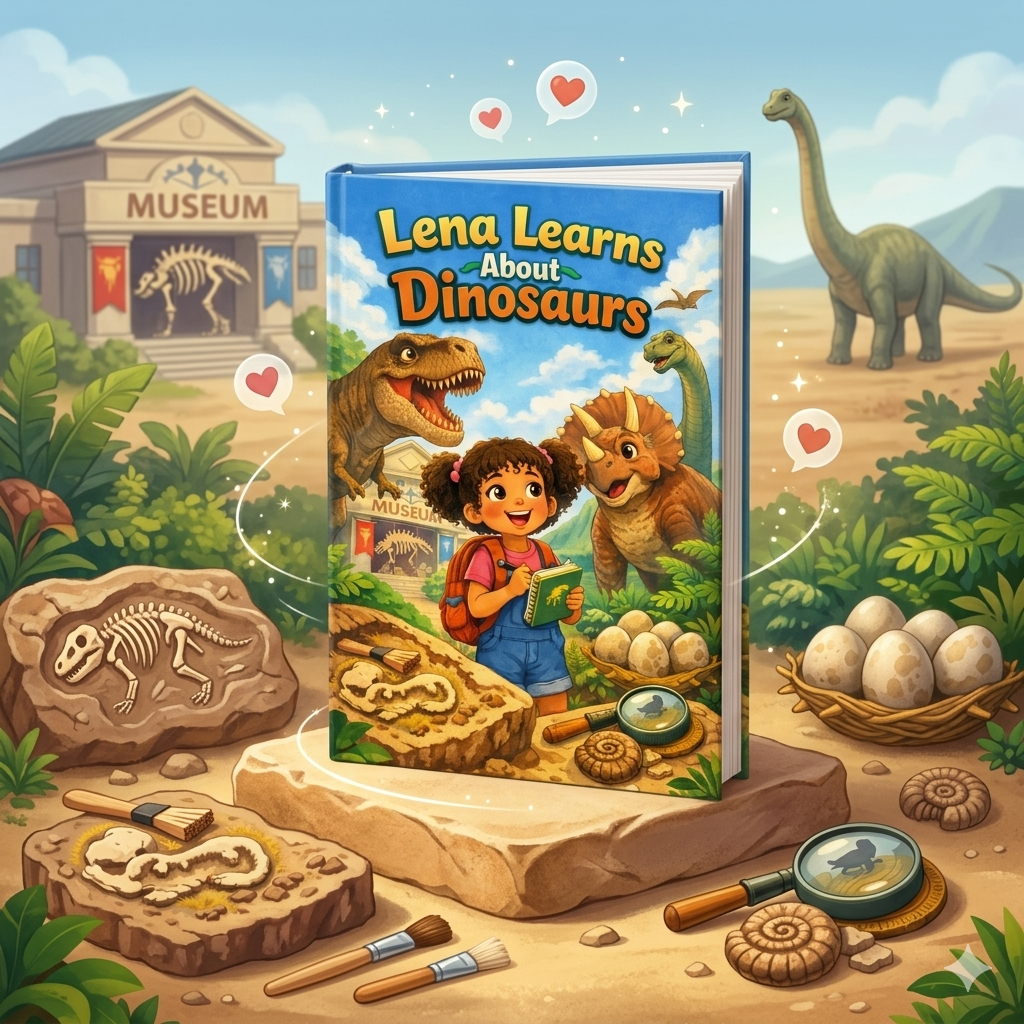 Lena Learns About Dinosaurs / Kids Story Book / Story Books